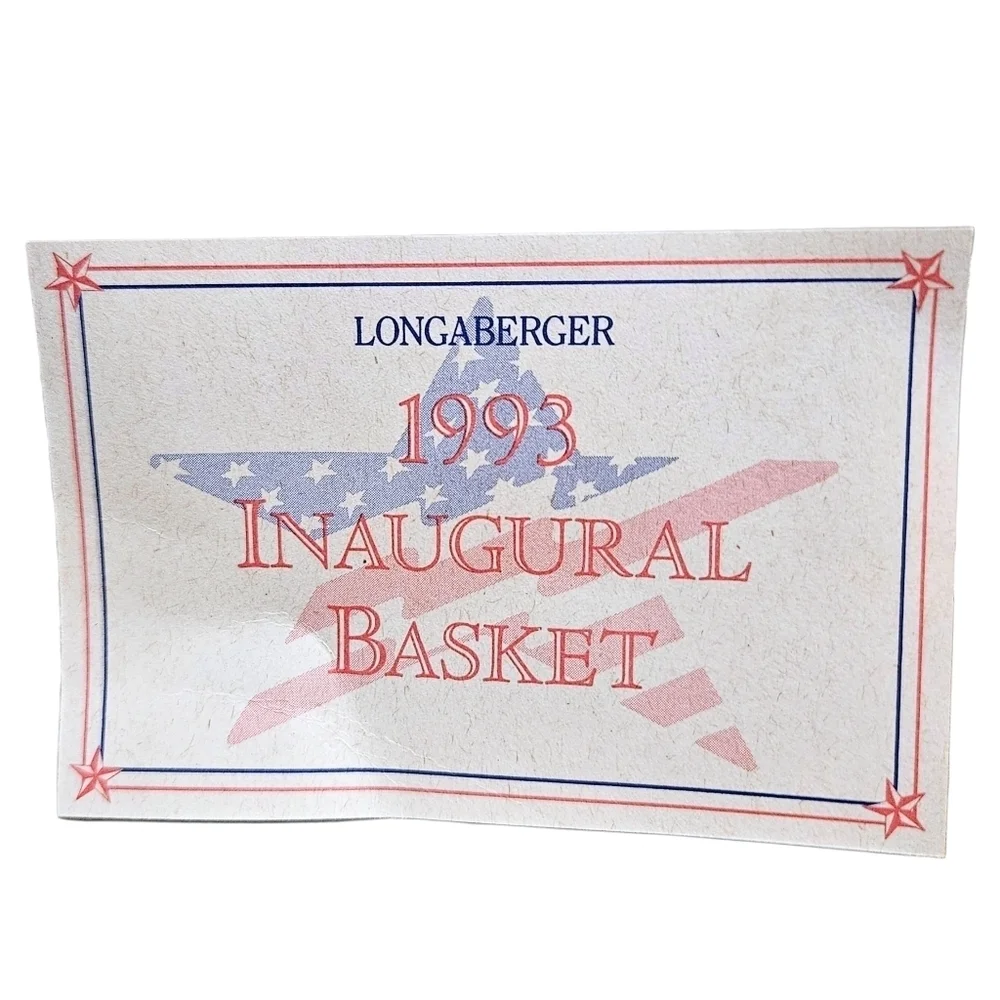 Longaberger 1993 Inaugural Basket Set Signed Red White Blue Americana USA Stars